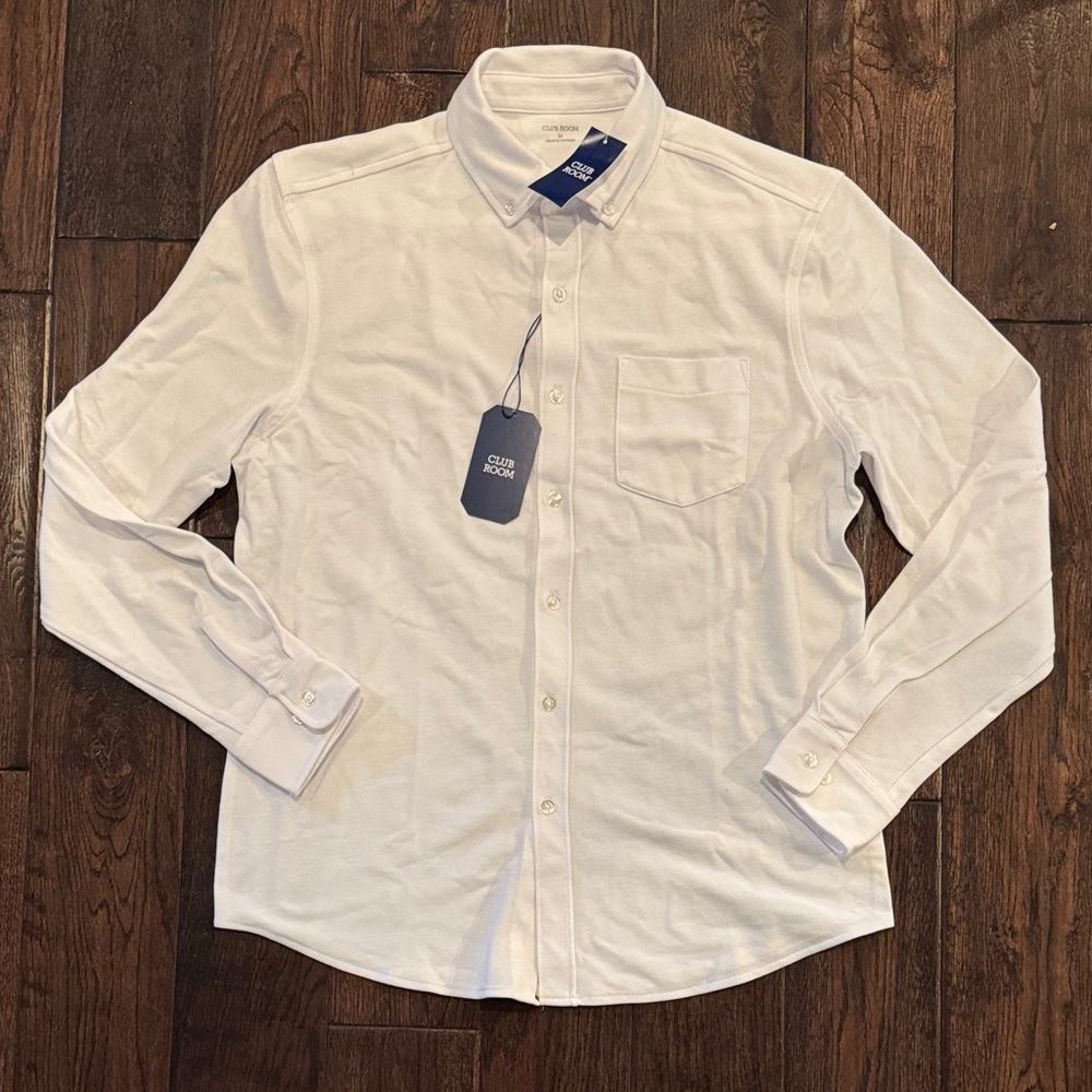 Club Room White Casual Button-Down Shirt